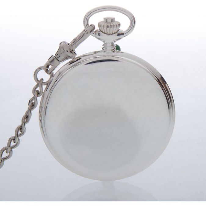 The Savoy - Sterling Silver Half Hunter Patterned Pocket Watch
