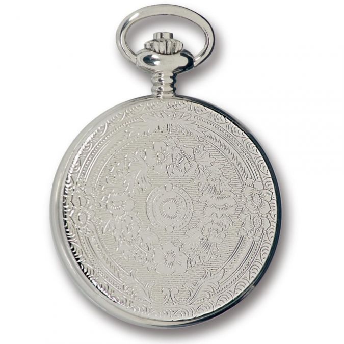 Silver Tone 17 Jewel Mechanical Half Hunter Pocket Watch