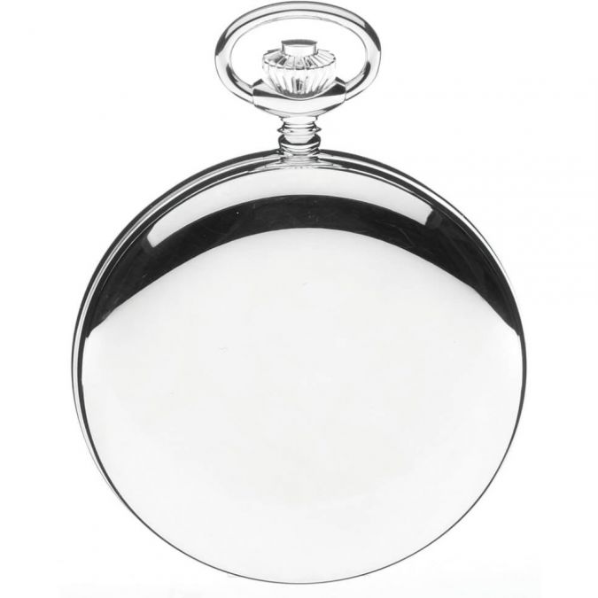 Chrome Plated Double Hunter Mechanical Pocket Watch