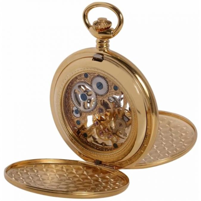 Double Hunter 17 Jewel Gold Mechanical Pocket Watch