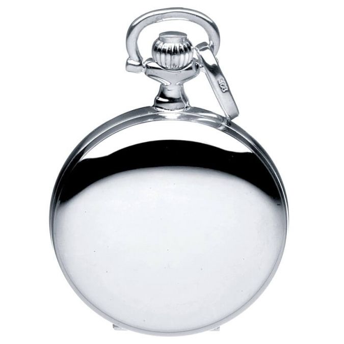 Sterling Silver Full Hunter Pendant Watch With Quartz Movement