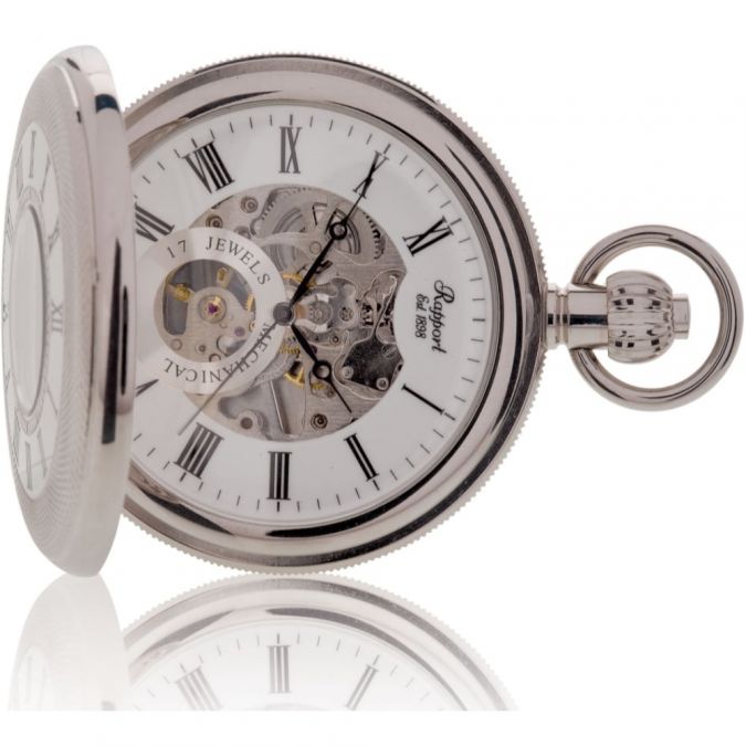 Mechanical 17 Jewel Silver-Tone Double Opening Half Hunter