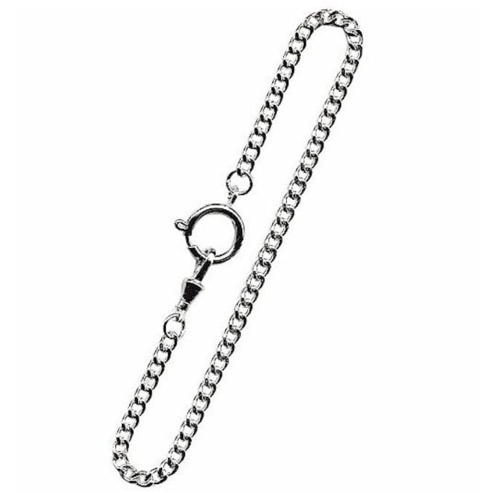 Pocket Watch - Greenwich Chrome Plated Chain Bundle T-bar, Belt Bar, Bolt Ring