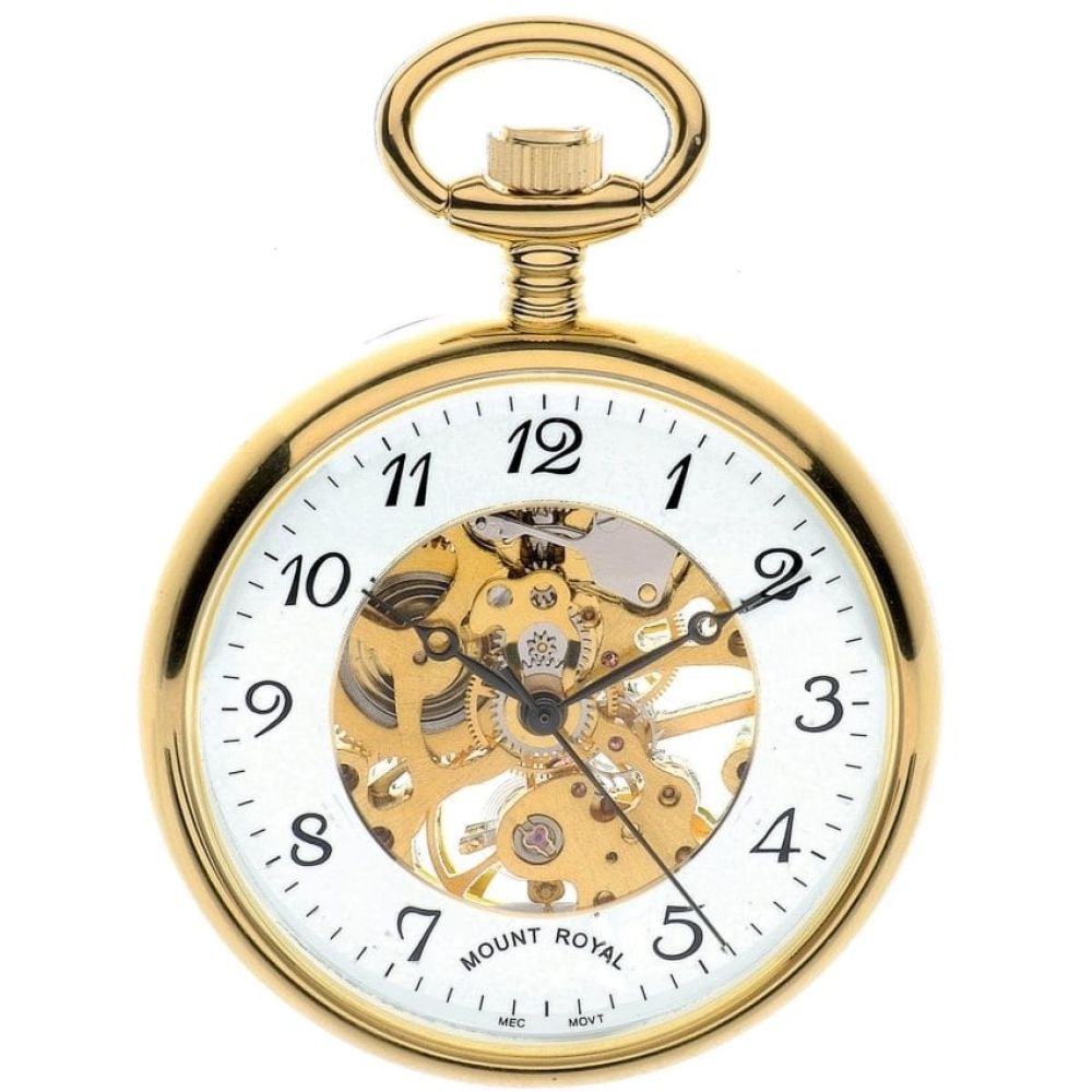 An Elegant open Face Pocket Watch With Timeless Gold Finish by Mount