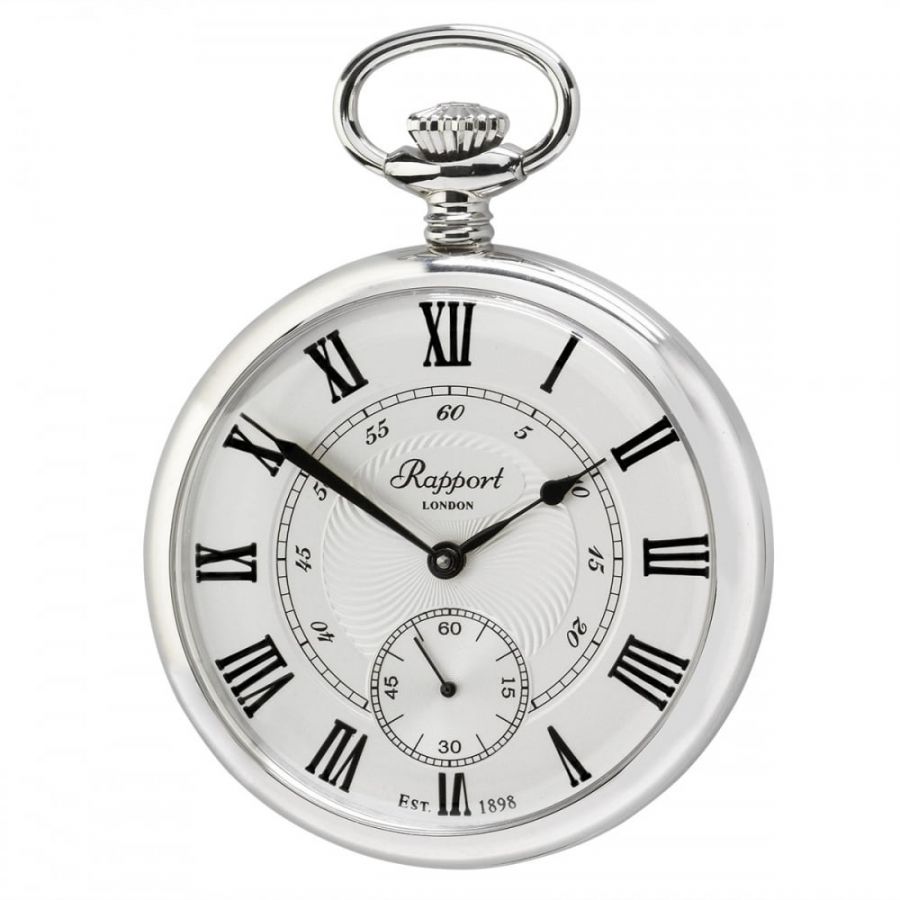 17 Jewel Open Face Mechanical Silver Pocket Watch