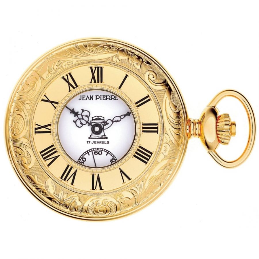 Gold Plated Masonic Half Hunter Mechanical Pocket Watch