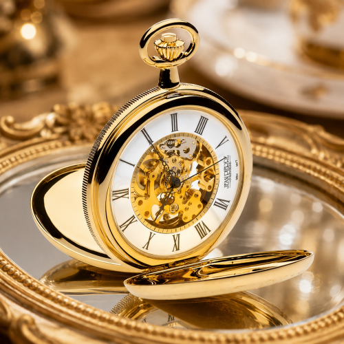 Gold Plated Double Hunter Mechanical Pocket Watch