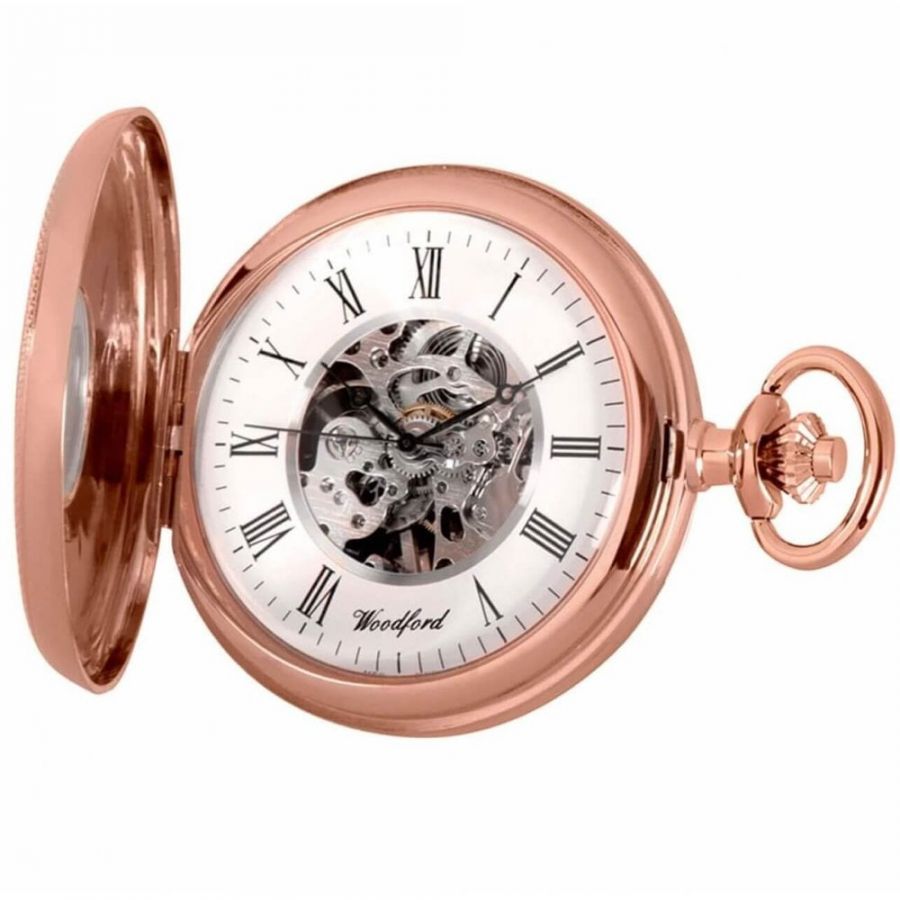 Mechanical Rose Gold Half Hunter Pocket Watch