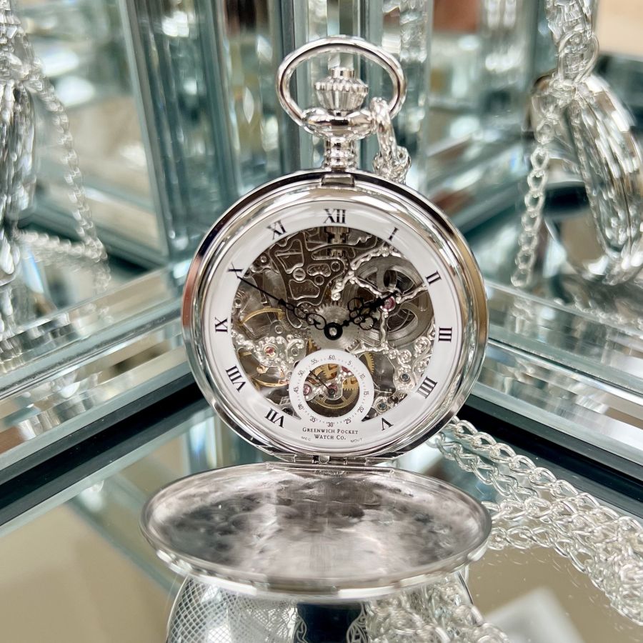 The Buckingham - Sterling Silver Mechanical Pocket Watch
