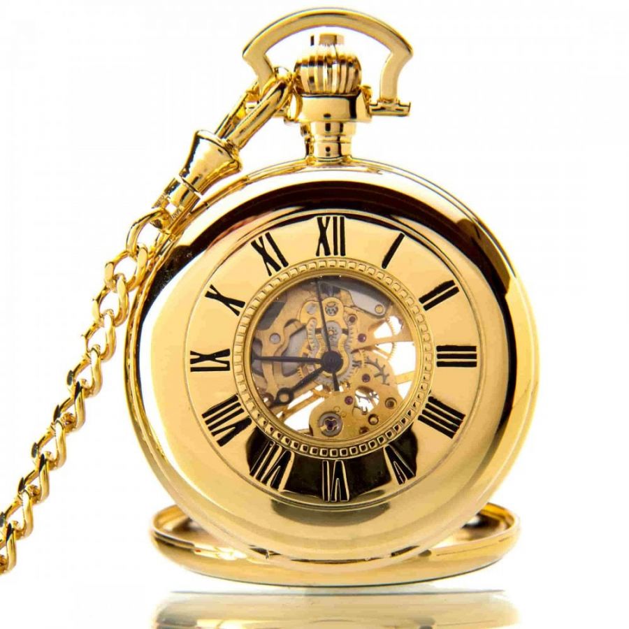 The Windsor - Gold Mechanical Double Half Hunter Pocket Watch