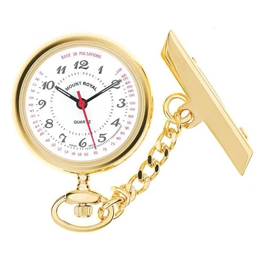 Gold Plated Open Face Quartz Fob Watch