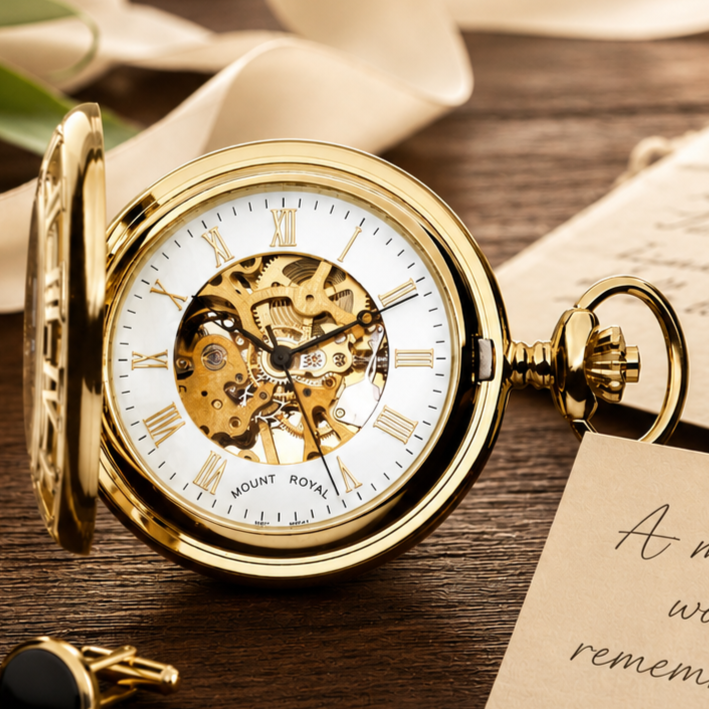 Gold Plated Half Hunter Pocket Watch