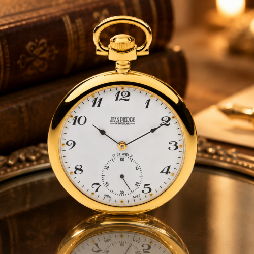 Open Face Gold Plated Mechanical Pocket Watch