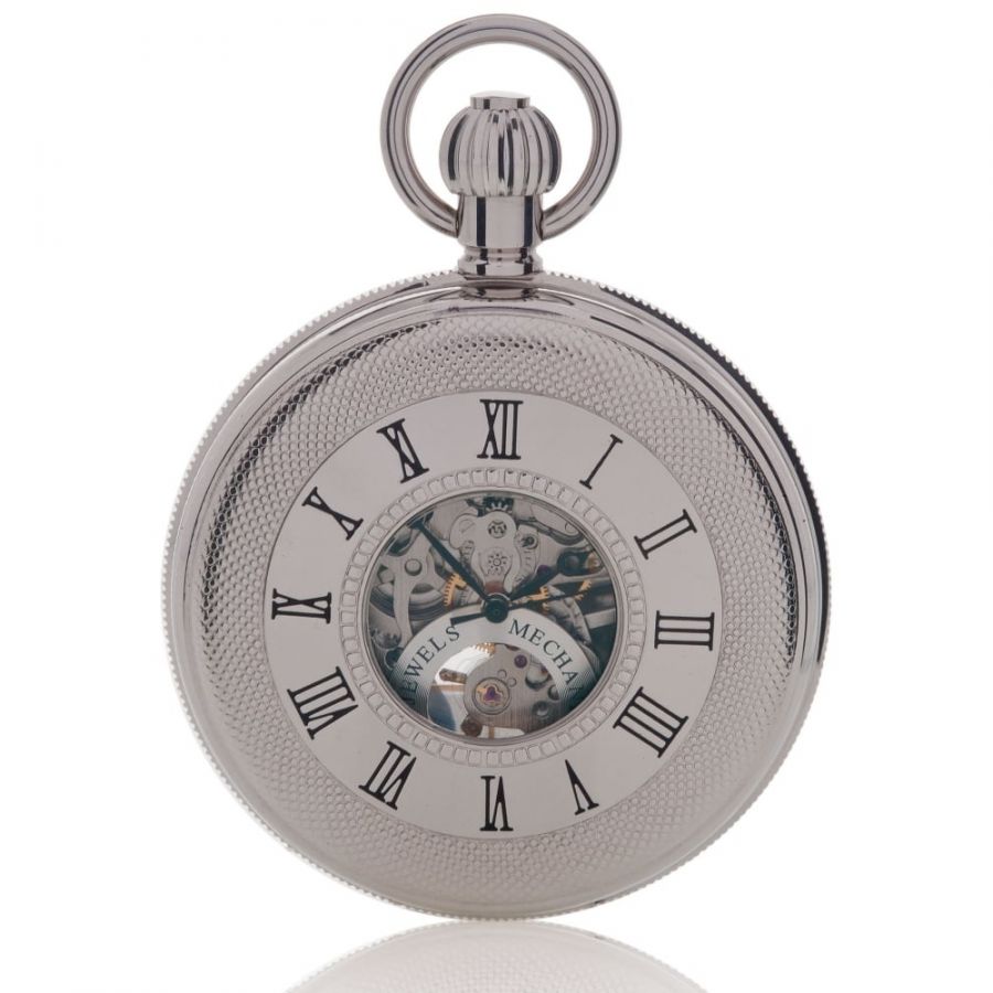 Mechanical 17 Jewel Silver-Tone Double Opening Half Hunter