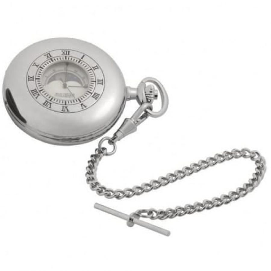 Moon Dial Mens Pocket Watch With Pouch