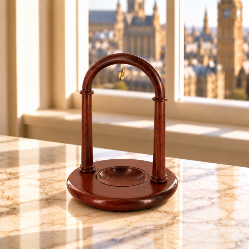 Padauk Finished Arched Pocket Watch Wood Stand