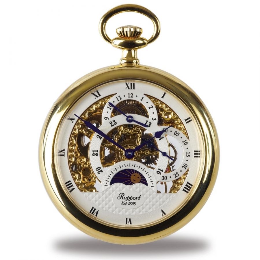 Gold Plated Open Face 17 Jewel Mechanical Pocket Watch