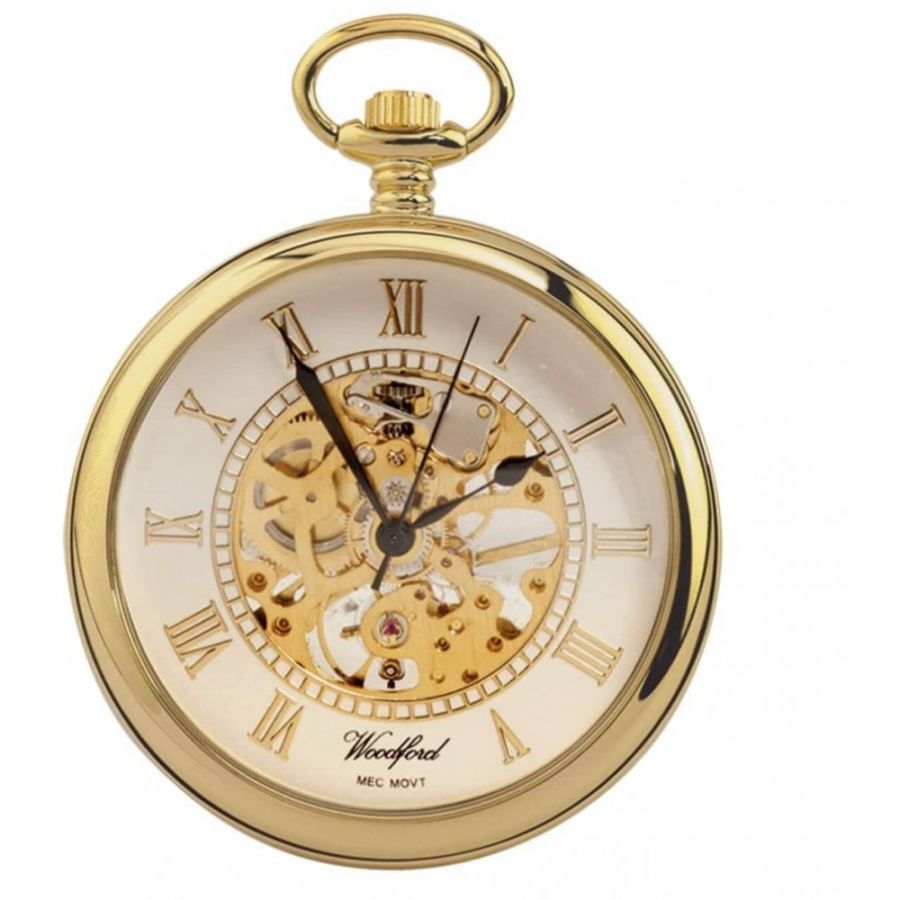 Gold Plated 17 Jewel Spring Wound Mechanical Open Face Pocket Watch