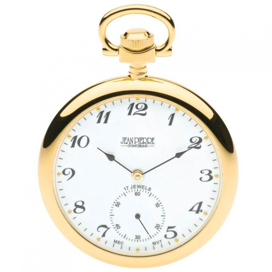 Open Face Gold Plated Mechanical Pocket Watch