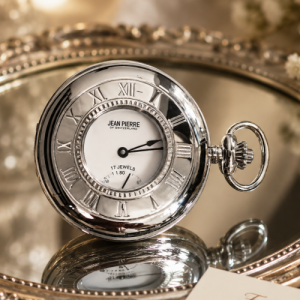Half Hunter Sterling Silver Mechanical Pocket Watch