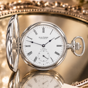 Half Hunter Sterling Silver Mechanical Pocket Watch