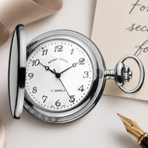 Chrome Plated 17 Jewel Full Hunter Mechanical Pocket Watch