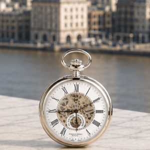 The Eltham - Chrome Mechanical Open Face Pocket Watch