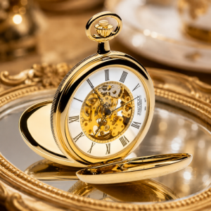 Gold Plated Double Hunter Mechanical Pocket Watch