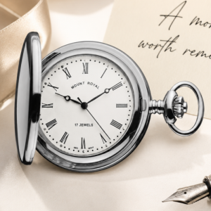 Chrome Plated 17 Jewel Mechanical Full Hunter Pocket Watch