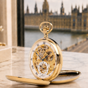 The Bridewell - Gold Plated Mechanical Double Half Hunter Pocket Watch