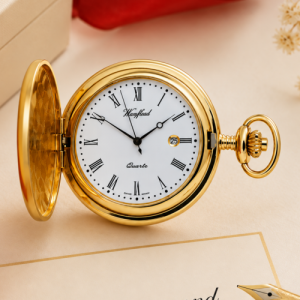 Gold Plated Quartz Full Hunter Pocket Watch
