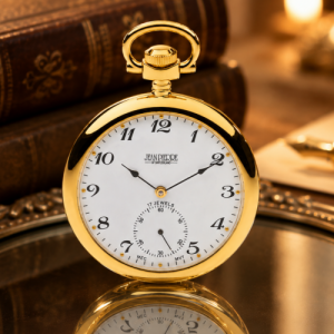 Open Face Gold Plated Mechanical Pocket Watch