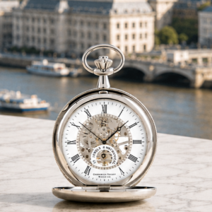 The St James - Chrome Mechanical Double Hunter Pocket Watch
