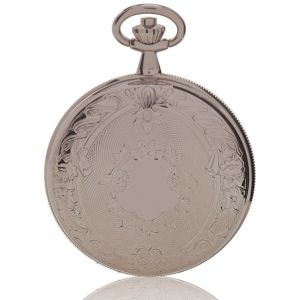 Mechanical 17 Jewel Double Opening Full Hunter Silver Tone Pocket Watch