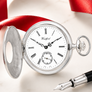 Swiss Movement Sterling Silver Half Hunter Mechanical 17 Jewel Pocket Watch