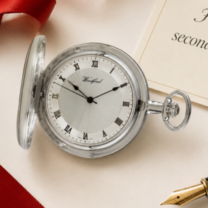 Polished Chrome Plated Full Hunter Mechanical Pocket Watch