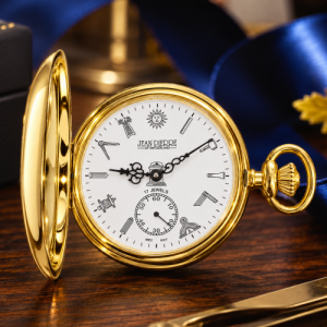 Masonic Half Hunter Gold Plated Mechanical Pocket Watch