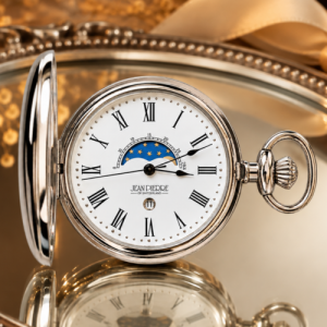 Moon Dial Mens Pocket Watch With Pouch