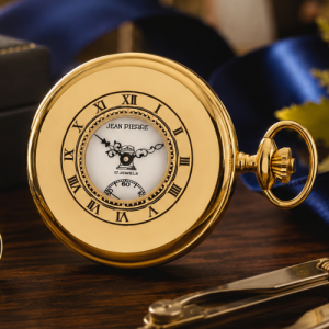 Masonic Half Hunter Gold Plated Mechanical Pocket Watch