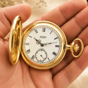 Gold Plated Half Hunter Mechanical Pocket Watch