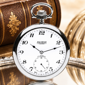 Open Face Chrome Mechanical Pocket Watch