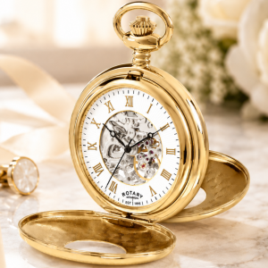 Heritage Gold Plated Mechanical Double Half Hunter Pocket Watch