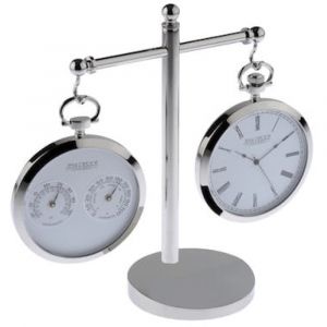 Gents Large Pocket Watch Thermometer & Hygrometer With Stand