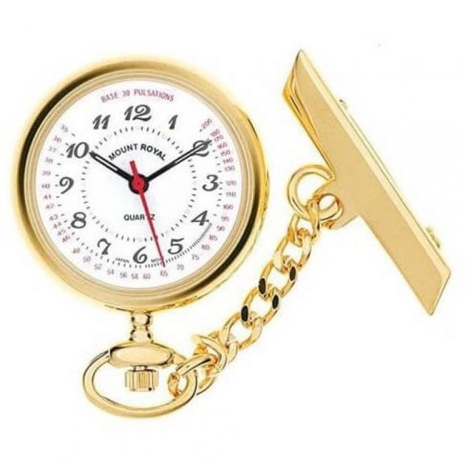 Gold Plated Open Face Quartz Fob Watch