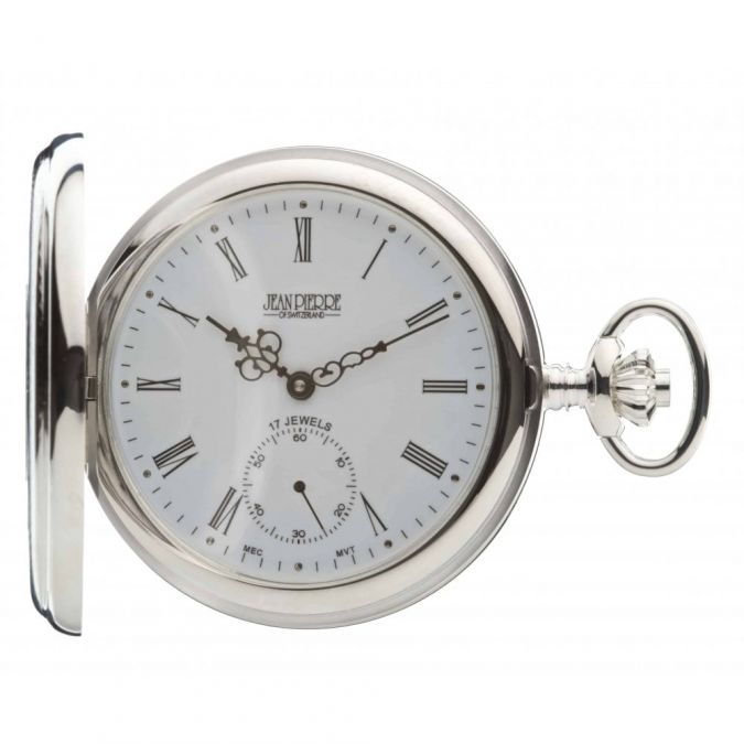 Sterling Silver Half Hunter Hand Driven Mechanical Pocket Watch