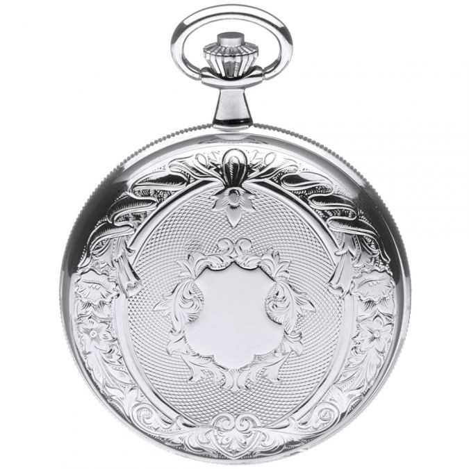 Chrome Double Hunter Mechanical Pocket Watch