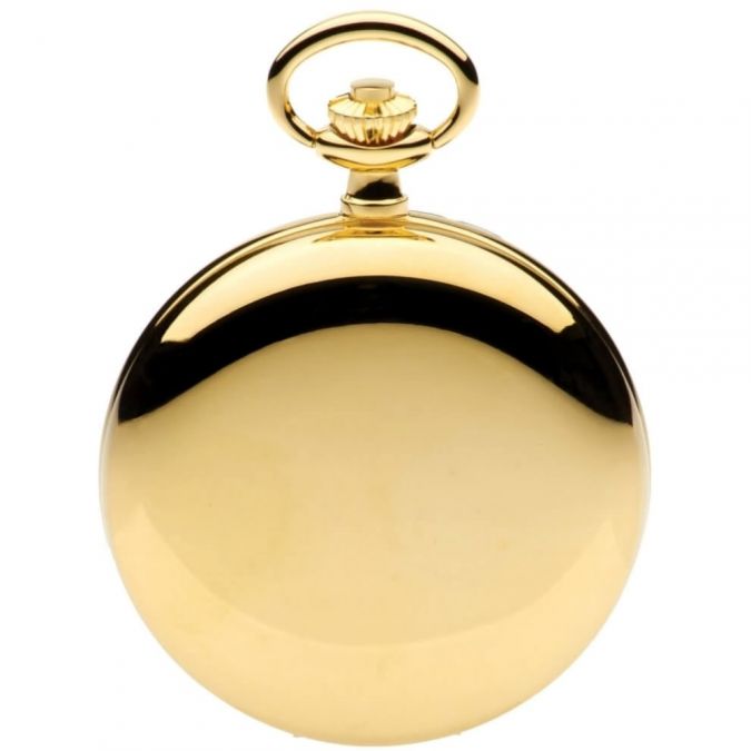 Gold Plated Mechanical Double Hunter Pocket Watch