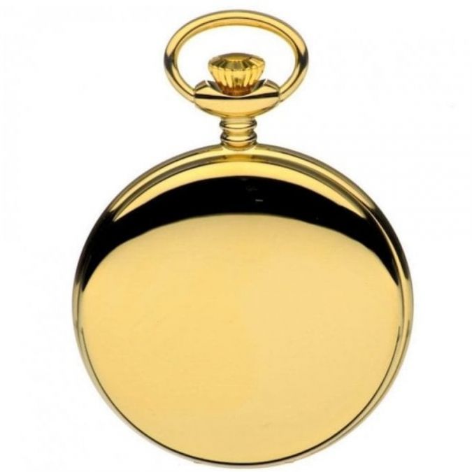 Polished Gold Plated 17 Jewel Mechanical Full Hunter Pocket Watch