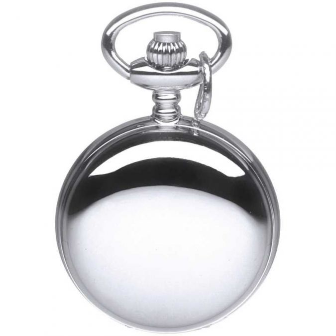 Silver Plated Full Hunter Quartz Pendant Necklace Watch