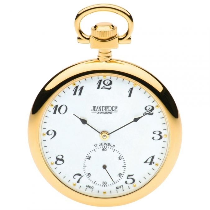 Open Face Gold Plated Mechanical Pocket Watch